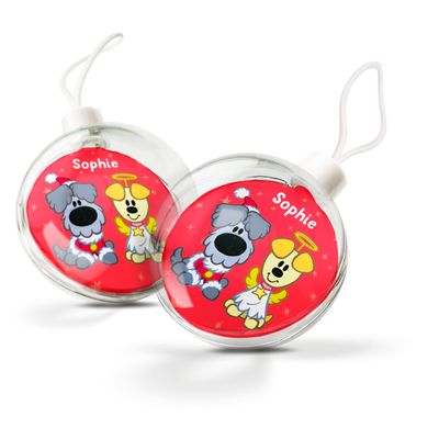 Woezel & Pip kerstballen bedrukken (2 stuks)