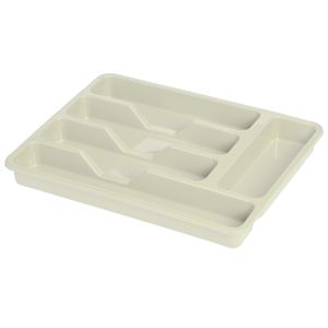 Bestekbak/keuken Organizer - 5-Vaks - Creme - 33,5 x 26,5 x 3,5 cm