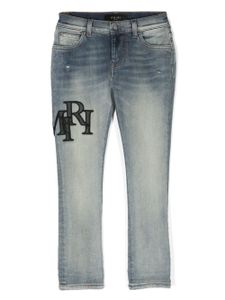 AMIRI KIDS jean skinny à logo appliqué - Bleu