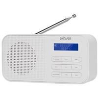 Denver Radio DAB+ 230v of batterij + dual wekfunctie wit - 8140320