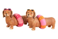 Beeld Teckel Larry Zwemband 45cm Assorti 1st