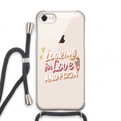 Pizza is the answer: iPhone 7 Transparant Hoesje met koord