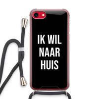 Ik wil naar huis - Zwart: iPhone SE 2020 Transparant Hoesje met koord