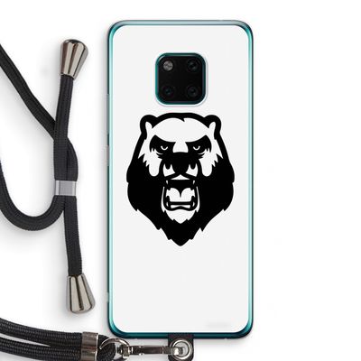Angry Bear (white): Huawei Mate 20 Pro Transparant Hoesje met koord