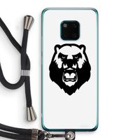 Angry Bear (white): Huawei Mate 20 Pro Transparant Hoesje met koord