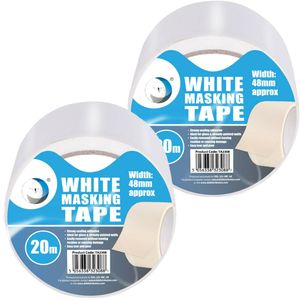 DID afplaktape/verftape transparant 2 stuks 20 meter x 24 mm