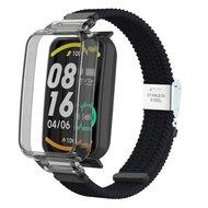 Braided nylon bandje met case - Zwart - Xiaomi Smart band 7 Pro Braided nylon bandje met case - Zwart - Xiaomi Smart band 7 Pro