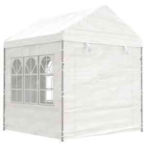 Paviljoen Prieel met dak 2,28x2,23x2,69 m polyetheen wit