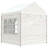 Paviljoen Prieel met dak 2,28x2,23x2,69 m polyetheen wit - thumbnail