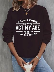 Crew Neck Text Letters Casual Sweatshirt