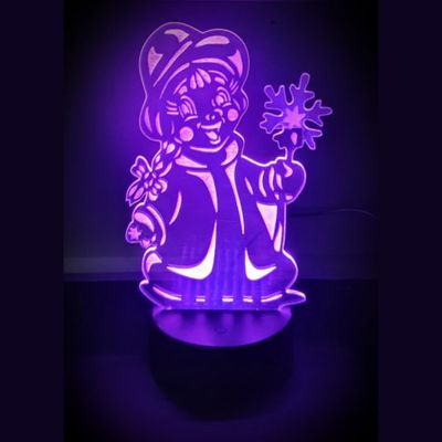 3D LED LAMP - WINTERMEISJE - Ontwerp-zelf.nl
