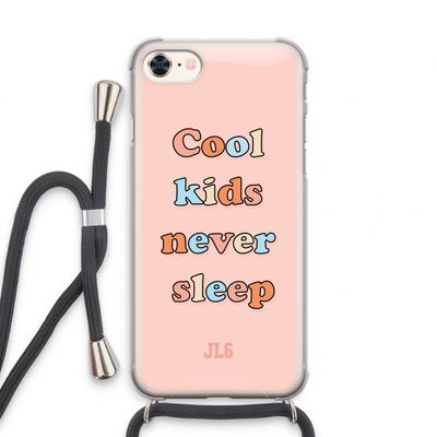 Cool Kids Never Sleep: iPhone 8 Transparant Hoesje met koord