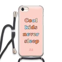 Cool Kids Never Sleep: iPhone 8 Transparant Hoesje met koord