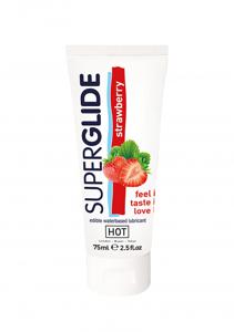 HOT Superglide edible lubricant waterbased - strawberry - 75 ml