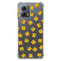 Doorzichtige Silicone Hoesje voor Motorola Moto G53 Katten Emojis - thumbnail