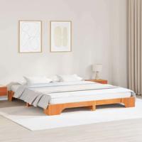 Bedframe Wasbruin 207 x 207 x 17 cm Massief grenenhout