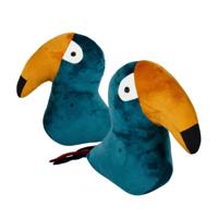 Ostaria Deurstopper toekan - 2x - groen velvet - 22 cm - voor binnen