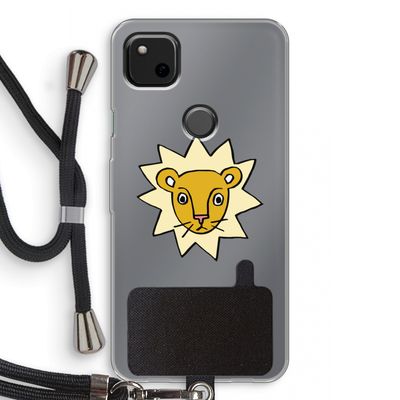 Kleine leeuw: Pixel 4a Transparant Hoesje met koord
