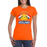Oranje Holland supporter kampioen shirt dames - thumbnail