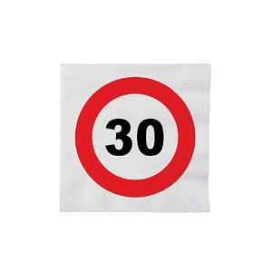 16x Stopbord servetjes 30 jaar   -