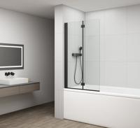 Badwand Draaibaar Sapho Rota 120 cm Zwart