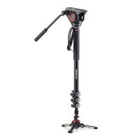 Manfrotto XPRO 4-section Aluminium monopod MVH500AH Videohead