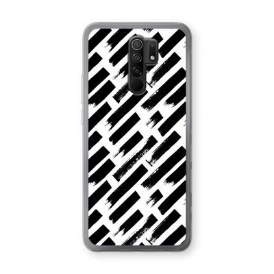 Zwarte vegen: Xiaomi Redmi 9 Transparant Hoesje