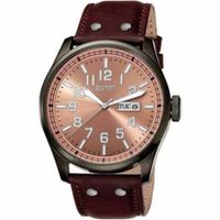 Esprit horlogeband ES103151002 Leder Bruin 25mm + bruin stiksel - thumbnail