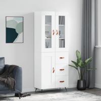 Hoge kast 69,5x34x180 cm bewerkt hout wit