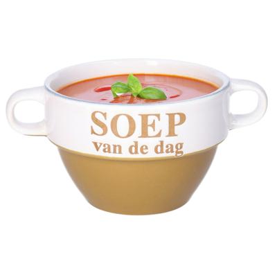 Soepkommen - Soep van de dag - keramiek - D12 x H8 cm - Cappuccino bruin - Stapelbaar
