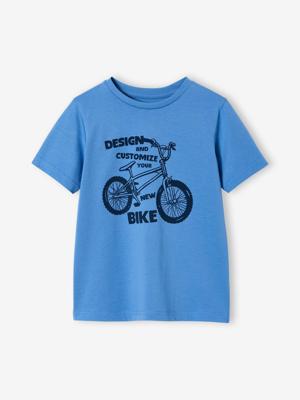 T-shirt voor jongens met print middenblauw T-shirt voor jongens met print middenblauw
