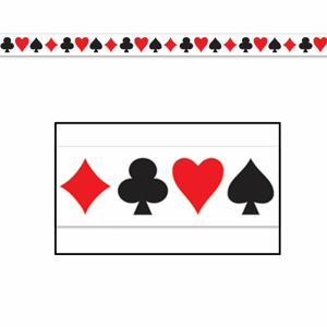 Markeerlint casino/kaartspellen - 6 meter - Decoratie lint Las Vegas versiering/feestartikelen