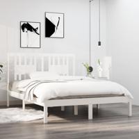 Bedframe massief grenenhout wit 120x200 cm