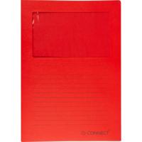 Q-CONNECT L-map met venster, 120 g/m², A4, pak van 100 stuks, rood