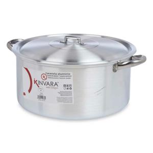 Grote Kookpan/soeppan/sauspan met deksel - Aluminium - 10 liter - D32 x H18 cm