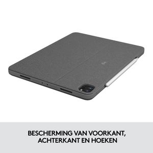 Logitech Combo Touch Apple iPad Pro 11 inch (2022/2021/2020) Toetsenbord Hoes QWERTY Grijs