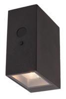 Lucide BOLTON - Wandlamp - Zonne-energie - LED Dimb. - 1x1W 3000K - IP54 - Beweging & dag/nacht sensor - Zwart
