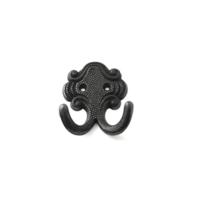 Luxe kapstokhaken / jashaken / kapstokhaakjes zamac - zwart - dubbele haak - 6,7 x 5,2 cm