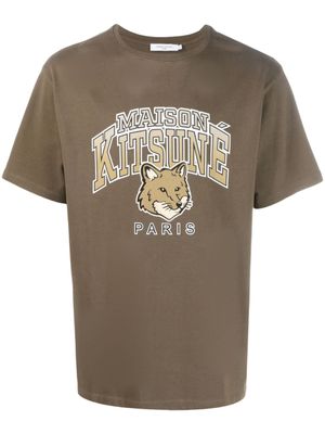 Maison Kitsuné t-shirt en coton à logo imprimé - Vert