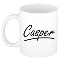 Casper voornaam kado beker / mok sierlijke letters - gepersonaliseerde mok met naam - Naam mokken - thumbnail