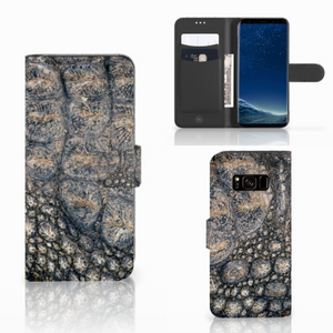 Samsung Galaxy S8 Telefoonhoesje met Pasjes Krokodillenprint