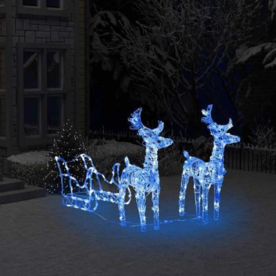 VidaXL Kerstversiering rendieren en slee 160 led&apos;s 130 cm acryl