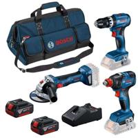 Pakket 3 Gereedschap 18V GSB/GDX/GWS -BOSCH - met 2 accu's 5,5Ah - lader - tas - 0615990N31 - thumbnail