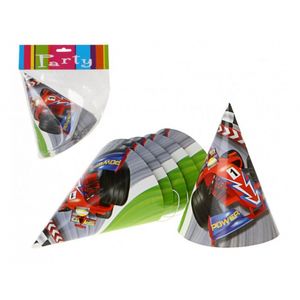 6x stuks Formule 1 thema verjaardag feesthoedjes