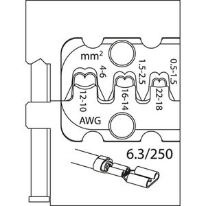 Gedore 8140-11 1830651 Krimpinzetstuk Platte insteekhulzen 0.5 tot 6 mm²