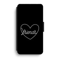 Friends heart black: iPhone XR Flip Hoesje