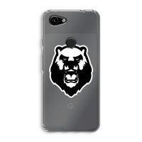 Angry Bear (white): Google Pixel 3a Transparant Hoesje Angry Bear (white): Google Pixel 3a Transparant Hoesje