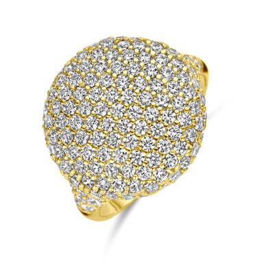 Prachtige 14k Geelgouden Ring met Zirkonia - Breedte 16.5mm
