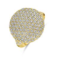 Prachtige 14k Geelgouden Ring met Zirkonia - Breedte 16.5mm