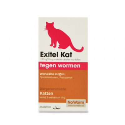 No Worm Exitel kat tegen wormen 2 tabletten